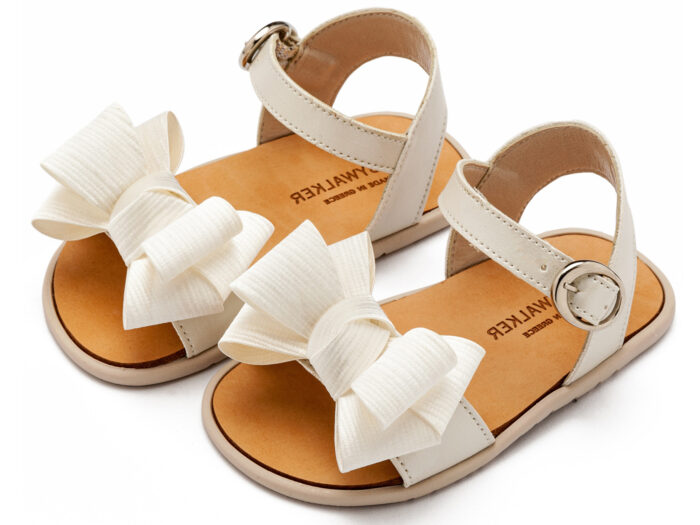 Babywalker Πέδιλο με Υφασμάτινο Φιόγκο BS3592 Εκρού Κορίτσι