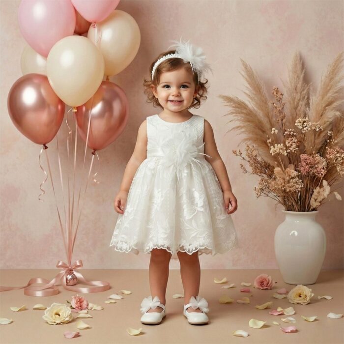 Βαπτιστικό Φόρεμα "Pure Floral Elegance" 2608 Κορίτσι-εκρού