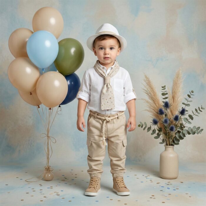 Βαπτιστικό Κουστούμι Αγοριού "Little Aviator Beige" 2625 αγόρι μπεζ